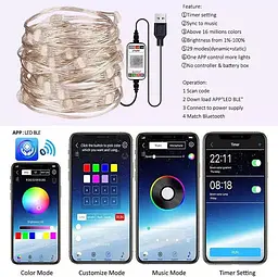 Яскрава гірлянда 10 м 100 лампочок Smart String Smart Control зі смартфона - мініатюра 4