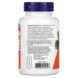 Вітаміни та мінерали NOW Potassium plus Iodine, 180 таблеток - мініатюра 3