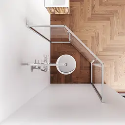 Душове огородження 5-corner Pivot AM.PM Gem 90×90 см, без піддону, хром профіль W90UG-405-9090-MT - мініатюра 7