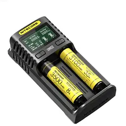 Зарядний пристрій універсальний Nitecore Digicharger UM2, 2 канали, LCD дисплей, підтримує Li-ion, Ni-MH та Ni-Cd AA (R6), ААA (R03), С (R14)