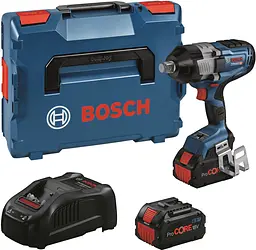 Акумуляторний ударний гайкокрут Bosch GDS 18V-1600 HC Professional з 2 акб ProCORE18V 8 Ah та з/п GAL 1880 CV, з модулем Bluetooth в L-BOXX 136
