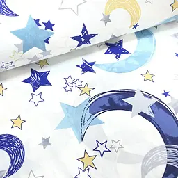 Дитяча постільна білизна в ліжечко MOON CS5, синій (MoonStarsBlueYellow_68Sky_140) - мініатюра 7