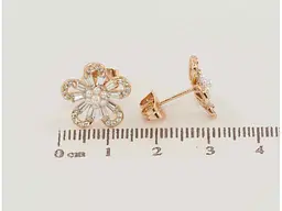 Сережки Xuping Позолота 18K пусети "Кришталеві квіточки" (224531) - мініатюра 2
