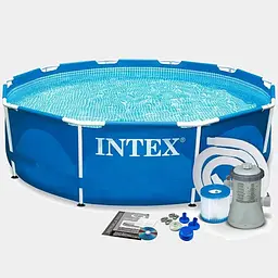 Круглий каркасний басейн із фільтрувальним насосом Intex 305 x 76 см - мініатюра 2