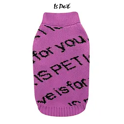 Светр для собак FAMILY LOOK без рукавів з написами FOR YOU, рожевий XL Is Pet zoo0005818