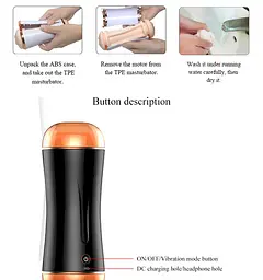 Мастурбатор Vibrating Mouth And Vagina Masturbator - мініатюра 9