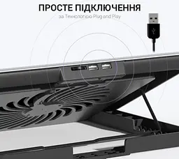 Охолоджувальна підставка для ноутбука до 17 дюймів OfficePro OPCP-620 2xUSB 6xfans - мініатюра 7