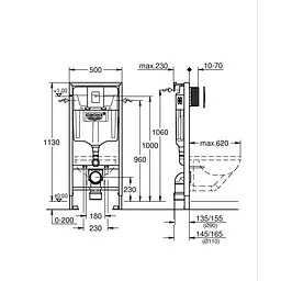 Комплект Grohe Set унітаз Quadro-0301-R + Інсталяція Grohe Rapid Sl 38772001 38772001QUADRO0301R, Білий - мініатюра 4