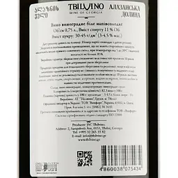 Вино Tbilvino Alazani Valley, біле, напівсолодке, 12,5%, 0,75 л - мініатюра 3