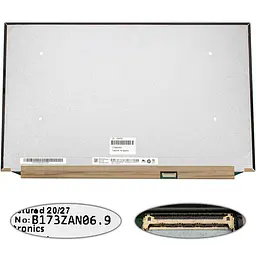 Матриця 17.3" B173ZAN06.9 (3840*2160 40pin(eDP IPS 144hz 500cd/m2 перенесення кольорів 100%) LED SLIM(без планок і вушок)