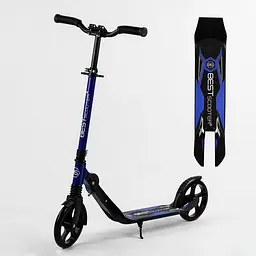 Самокат Best Scooter 60х13х100 см Чорно-блакитний 000231430 - мініатюра 2