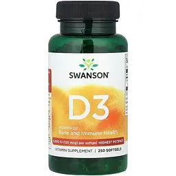 Вітаміни Swanson D-3 5000 250 softgels (1086-100-94-7468031-20)