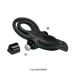Ерекційне кільце Pretty Love Vibro Penis Ring Black, 11.3х5.6 см (чорний) - мініатюра 3