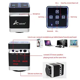Вібро резонансна колонка bluetooth 26 Ватт Adin BT-BOX (100163) - мініатюра 6