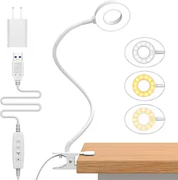 Світильник для читання iZELL, USB-лампа для читання книги в ліжку вночі, світлодіодна маленька настільна лампа із силіконовим