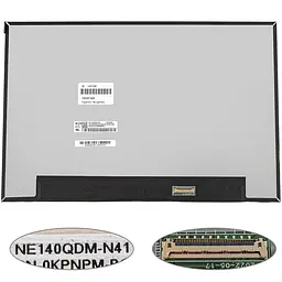 Матриця 14.0" NE140QDM-N41 (2560 * 1600 40pin (eDP IPS 90Hz) LED SLIM (без додаткової панелі) матова роз'єм справа внизу)