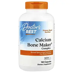Джерело кальцію та фосфору Doctor's Best Calcium Bone Maker Complex with MCHCal, 180 вегакапсул комплекс для підтримки здоров'я кісток