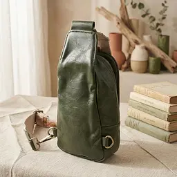 Красива сумка через плече в модному кольорі з екошкіри Vintage 22791 зелена - мініатюра 3