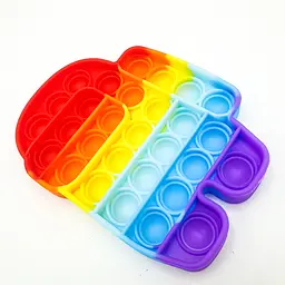 Сенсорна іграшка антистрес силіконова нескінченна пухирця попит UKC Pop It Fidget Амонг ас веселка - мініатюра 4