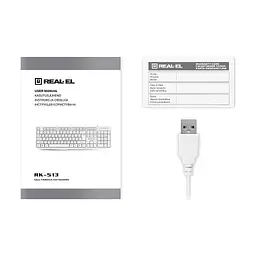 Клавіатура REAL-EL RK-513 USB White (EL123100047) - мініатюра 7