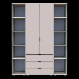 Розпашна Шафа для одягу Doros Гелар з 2 Етажерками Кашемір 2 ДСП 153.9х49.5х203.4 (80737644) - мініатюра 1