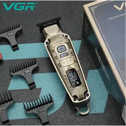 Професійна машинка для стрижки акумуляторна з дисплеєм VGR V-901 Бронза - мініатюра 4