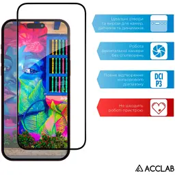 Скло захисне ACCLAB Full Glue ESD Apple iPhone 15 Pro Max Black 6,7" (1283126577260) - мініатюра 5
