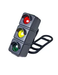 Велосипедна фара задня світлофор 300 Lm 3 Led Type-C 7 режимів 70х40х25 мм чорний (G0002281)