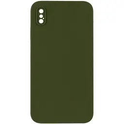 Чохол Silk Square Full Camera Protective (AA) NO LOGO для Apple iPhone X / XS (5.8") Зелений / Dark Olive
