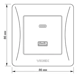 Розетка Videx Binera USB-A + USB-C PD20W чорний графіт (VF-BNCHRUC20-BG) - мініатюра 5
