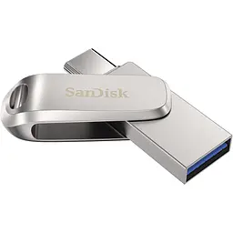 USB флеш-накопичувач SanDisk Ultra Dual Drive Luxe 64GB USB-А + USB-C Silver (SDDDC4-064G-G46) [94251] - мініатюра 2
