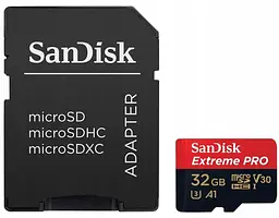 Карта пам'яті Sandisk 32GB microSDHC Extreme Pro + SD Adapter + Rescue Pro Deluxe 100MB/s A1 C (SDSQXCG-032G-GN6MA)