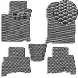 Килимки в салон EVA для Toyota Prado 150 2010-2021 (Металевий підп'ятник) Сірі-Сірій кант 5 шт