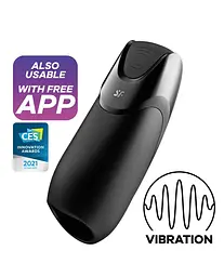 Автоматичний мастурбатор Satisfyer Men Vibration+Connect App чорний - мініатюра 4