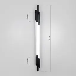 Чорний трубчастий стіновий LED світильник у корпусі 90 см Line F Арт. WJ351/900 BK - мініатюра 3