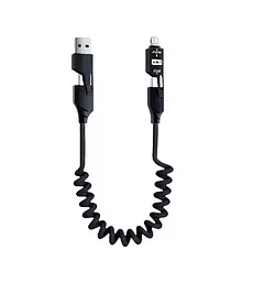 Універсальний кабель 65W + PD TYPE-C Lighting, USB 4-in-1 Black 