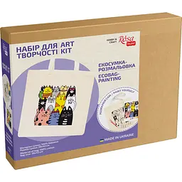 Набір екосумка-розмальовка „Котики“ бавовна 220 г/м2 38х42см ROSA Talent [CD] - мініатюра 5
