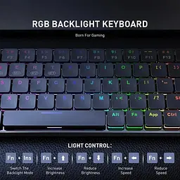 Клавіатура Onikuma бездротова G-19 з RGB підсвіткою та Bluetooth для ПК та ноутбуку Чорний - мініатюра 6
