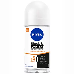 Aнтиперспірант NIVEA Чорне та Біле невидимий: ULTIMATE IMPACT кульковий 50 мл