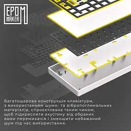 Клавіатура Epomaker EP84 Wisteria Linear White механічна бездротова (EP84-W-WL) - мініатюра 12