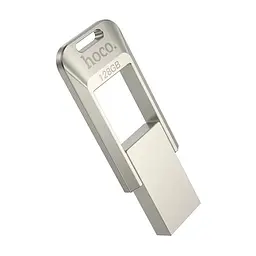 USB флеш накопичувач Hoco UD16 128GB USB 3.0 металевий сріблястий - мініатюра 3