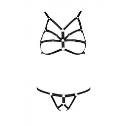 Комплект білизни зі стреп Passion Exclusive ARMANDA SET L/XL, black - мініатюра 5
