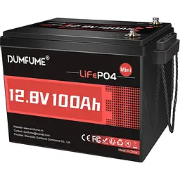 Акумулятор Dumfume LiFePO4 12V (12.8V/100Ah/1280Wh) (Dum-12,8V/100Ah-MINI MAX) [164636] - мініатюра 2