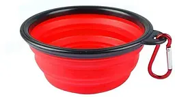 Силіконова складна дорожня миска Derby Food Grade TPE Collapsible Dog Bowl, 350 мл Червоний