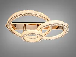 Сучасна стельова LED-люстра кільця з кришталем Diasha 663/800+600+400GD золото, 3 кільця, 200 W, 120 см, 20-30m2 - мініатюра 2