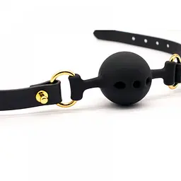 Кляп із силікону та італійської шкіри Breathable Small Ball Gag Upko - мініатюра 5