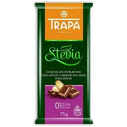 Шоколад молочный Trapa Stevia с рисовыми шариками 75 г