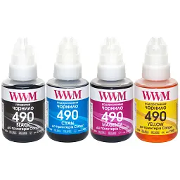 Чорнило WWM Canon GI-490, 140г*4 (BP/C/M/Y) (C490SET4)