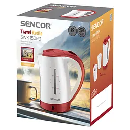 Електрочайник Sencor 0.5 л Strix пластик в комплекті 2 склянки + 2 ложки біло-червоний kuh0015385 - мініатюра 4