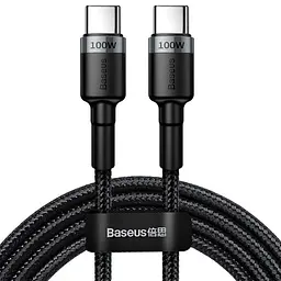 Дата кабель Baseus Cafule Type-C to Type-C PD 2.0 100 W (2 m) (CATKLF-AL) Gray / Black
